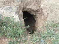 פתח אחד המערות המסומנות בין עין א-דבר חעין זענוני.JPG